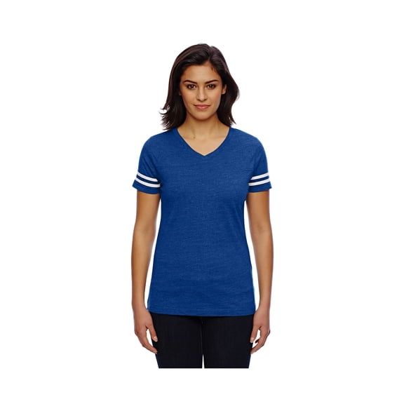 Lat Women's Vintage V Collar Football T-Shirt, Style 3537