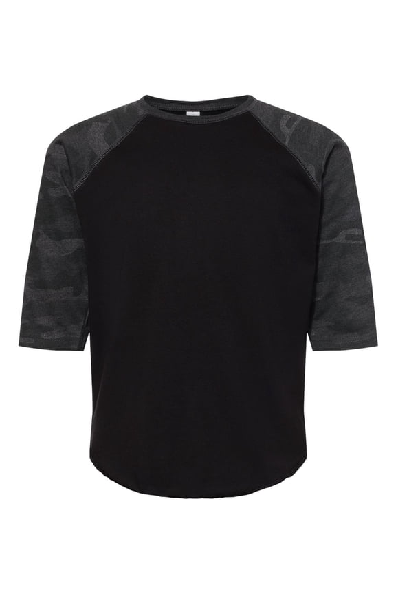 Lat Youth Baseball Fine Jersey Three-Quarter Sleeve Tee
