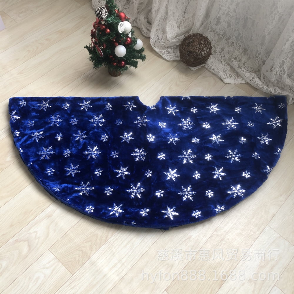 Latady Christmas Tree Skirt Blue Tree Skirt 31 Inches Mini Xmas Faux