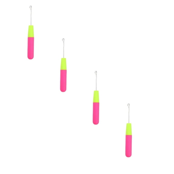 Latch Hook, Crochet Needle Latch Hook Tool, Latch Hook Tool for Crochet Braids Hair Extension Braids, Multi-Purpose Knitting Needles, 4 Pcs, 6.22x0.71"