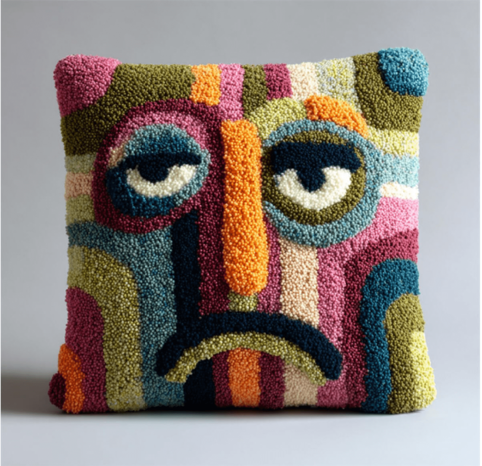Latch Hook Cushion Craft Kits Abstract Figures DIY Latch Hook Kits Pillow Needlepoint Cushion Kit For Home Décor Needlework Set For Adult Beginners 43x43cm
