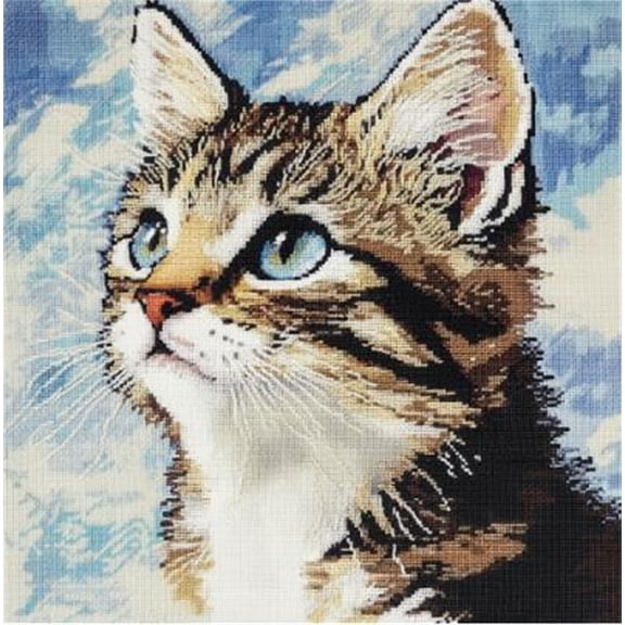 Latch Hook Cushion Kit Animals and cats DIY Crochet Pillow Kit Pre-Printed Pillowcase 17X17inch