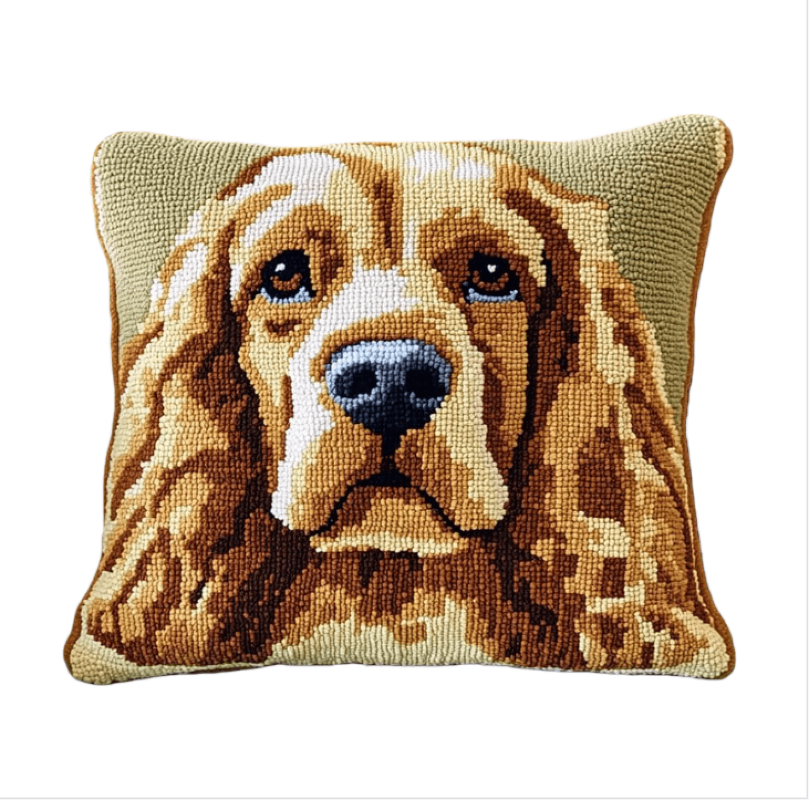 Latch Hook Cushion Kit, Cocker Spaniel Knitting Kits Cushion, Rug Making Kit For Starters, Latch Hook Kit For Beginners Adults Or Children, Latch Hook Kit 43X43Cm