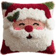 thumbnail image 1 of Latch Hook Cushion Kit Santa Claus DIY Crochet Pillow Kit Pre-Printed Pillowcase 17X17inch, 1 of 6