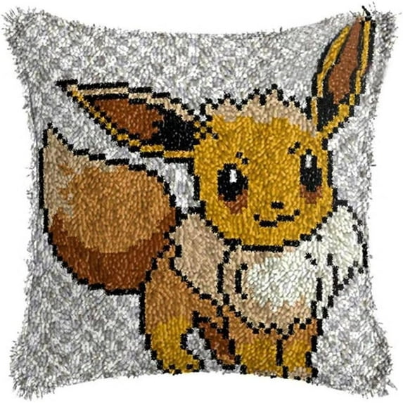 Latch Hook Cushion Kits for Adults, Latch Hook Pillow Case Kits Embroidery Kits 17X17Inch, DIY Needlework Pillow Cover Sofa Cushion Rug Making Kits, DIY Craft Kits 43x43 cm - Pillowcase