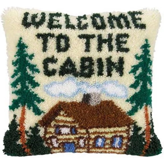Latch Hook Cushion Kits, Latch Hook Pillow Case Kits Embroidery Kits Carpet Set, DIY Needlework Pillow Cover Sofa Cushion Rug Making Kits, DIY Craft Kits 43x43 cm