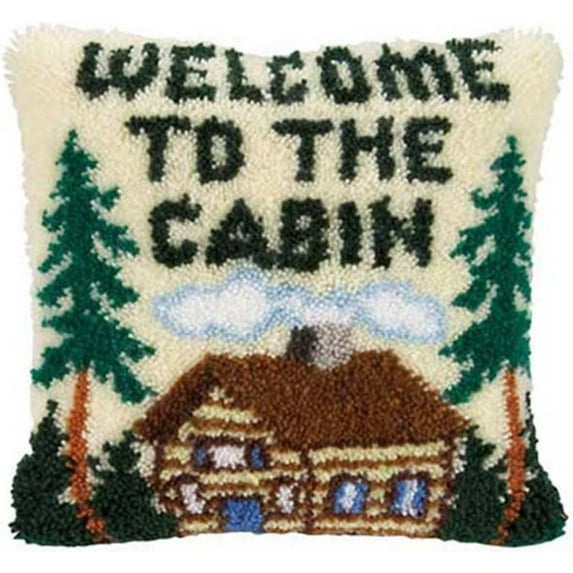 Latch Hook Cushion Kits, Latch Hook Pillow Case Kits Embroidery Kits Carpet Set, DIY Needlework Pillow Cover Sofa Cushion Rug Making Kits, DIY Craft Kits 43x43 cm