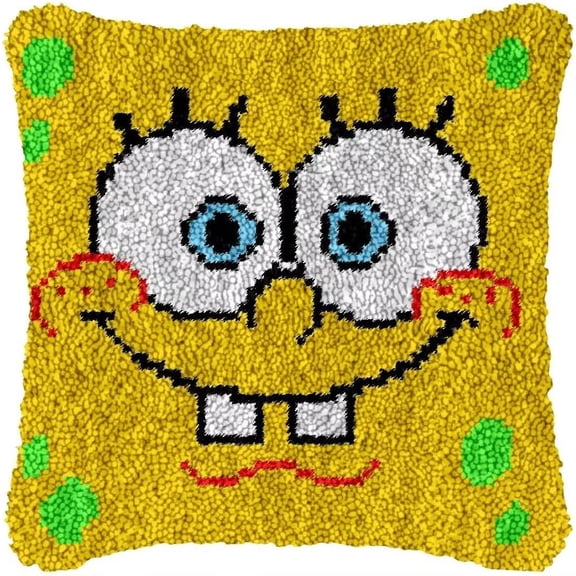 Latch Hook Cushion Kits, Latch Hook Pillow Case Kits Embroidery Kits Carpet Set, DIY Needlework Pillow Cover Sofa Cushion Rug Making Kits, DIY Craft Kits 43x43 cm