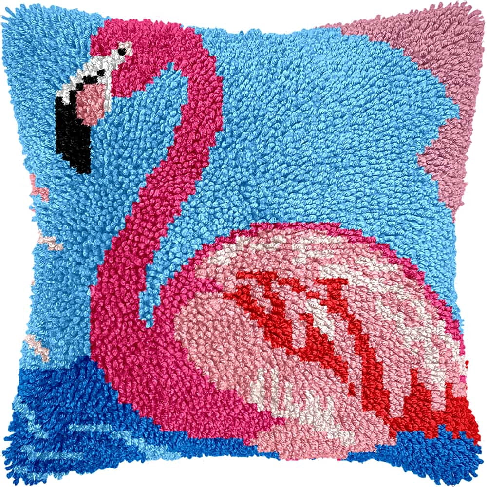 Latch Hook Kit For Adults, Bird 17X17Inch, Latch Hook Panda Pillow Case Kits, Diy Latch Hook Cushion Kits, Cross Stitch Embroidery Kits Cushion Making Kits Home Decor 43X43Cm