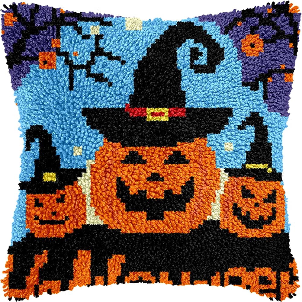 Latch Hook Kit For Adults, Cartoon 17X17Inch, Latch Hook Panda Pillow Case Kits, Diy Latch Hook Cushion Kits, Cross Stitch Embroidery Kits Cushion Making Kits Home Decor 43X43Cm