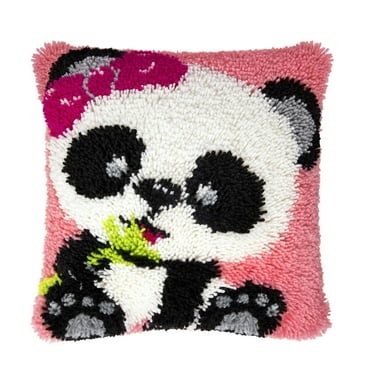 Latch Hook Kit Custom Photo Pillow Cases DIY Throw Pillow Cover Crochet Crafts for Beginner Kids and Adults Handmade Craft Personalized Gifts, 17 x17 Inches