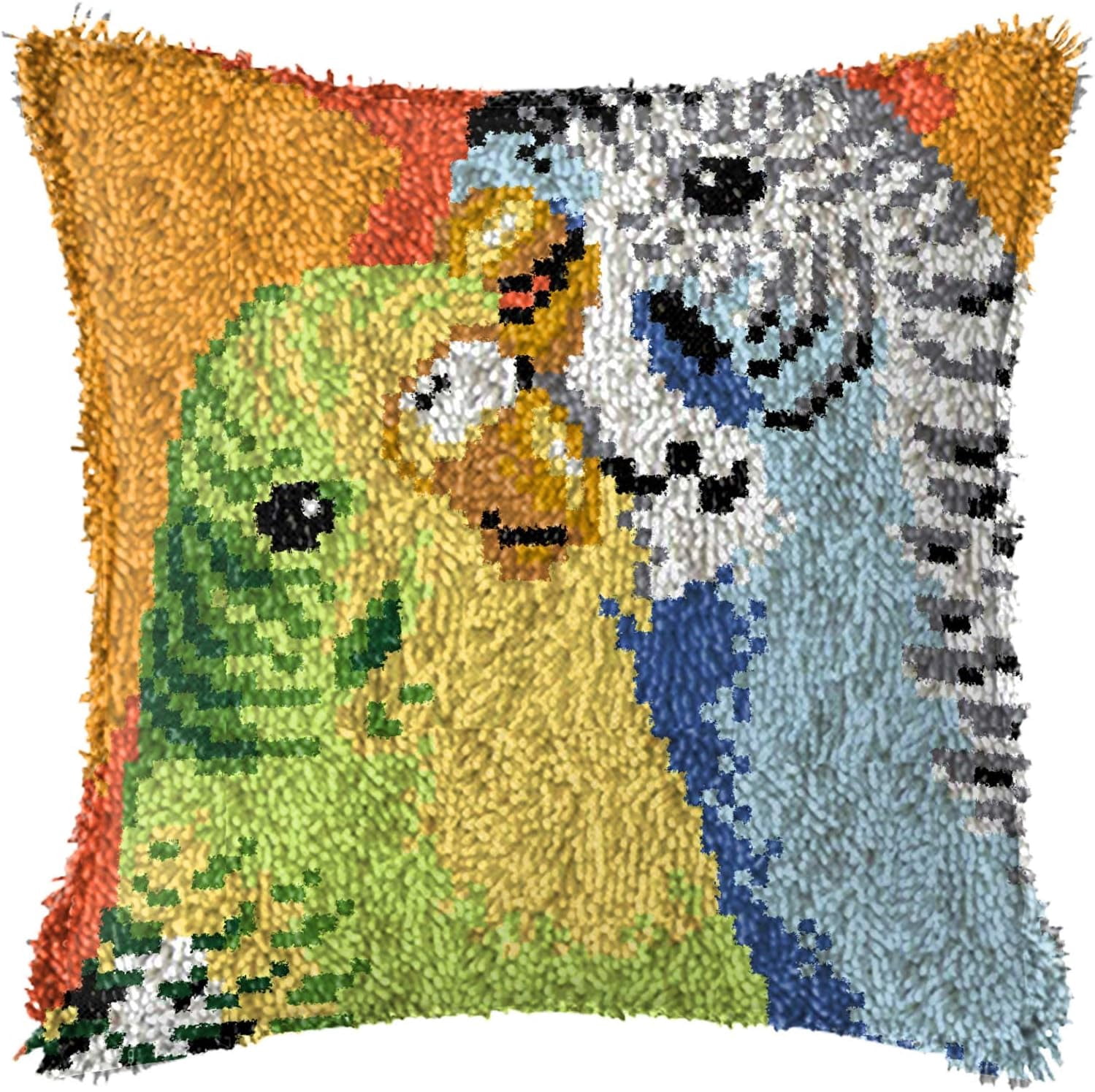 Latch Hook Kit for Adults and Kids, Chickens Pattern Canvas and Precut Wools, Pillow Cover Handcraft Pillowcase Embroidery Set 43×43cm/17*17in