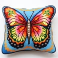 thumbnail image 1 of Latch Hook Kits For Adults Beginners, Colorful Butterflies 17X17 In Pre-Printed Latch Hook Pillow Kit, Craft Rug Making Kits, Diy Embroidery Cushion For Home Sofa Decor & Gift Idea, 1 of 7