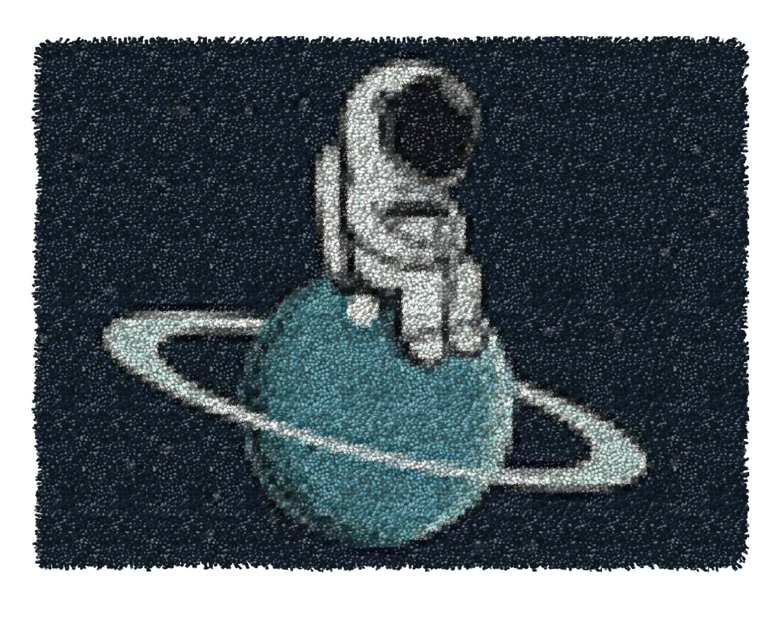 Latch Hook Kits for Adults Kids,Astronaut Pattern Color Printed Canvas DIY Rug Kits Carpet Embroidery Sofa Cushion,Beginners Handmade Needlework Crafts Home Decoration 20.5x15inch