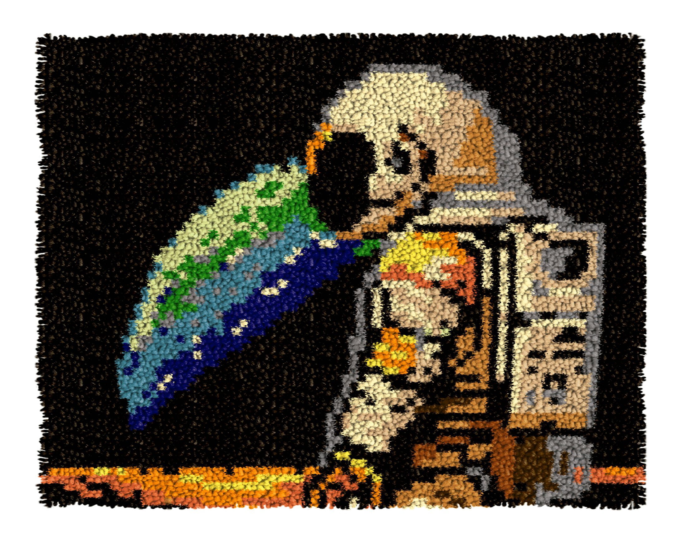 Latch Hook Kits for Adults Kids,Astronaut Pattern Color Printed Canvas DIY Rug Kits Carpet Embroidery Sofa Cushion,Beginners Handmade Needlework Crafts Home Decoration 20.5x15inch
