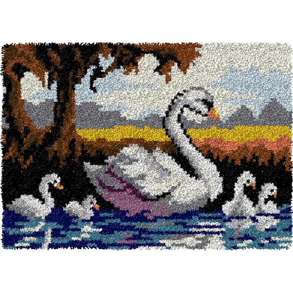 Latch Hook Kits for Adults Kids Canvas Handmade Rug Making Kits Tapestry Kits Doormat Carpet DIY Embroidery Kits Festival Gift Home Decoration (24.4 * 16.5 inches)