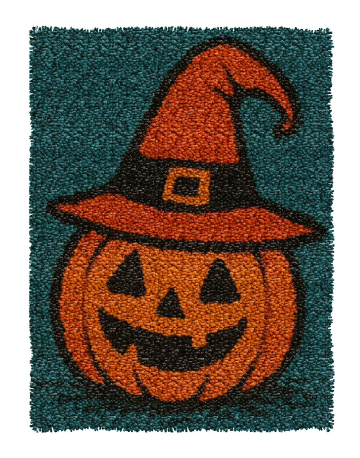 Latch Hook Kits for Adults Kids,Halloween Pumpkin Pattern Color Printed Canvas DIY Rug Kits Carpet Embroidery Sofa Cushion,Beginners Handmade Needlework Crafts Home Decoration 20.5x15inch