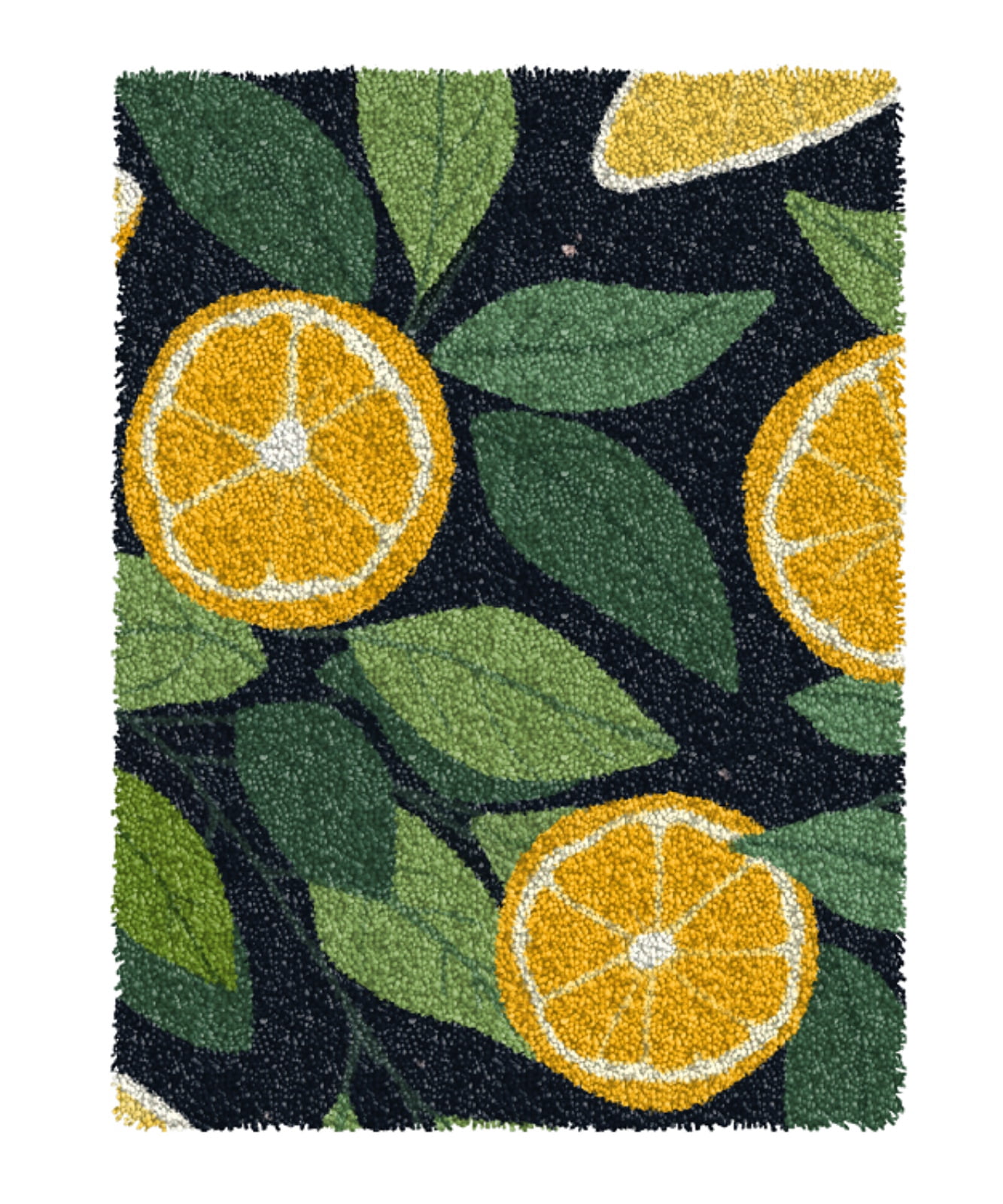 Latch Hook Kits for Adults Kids,Lemon Pattern Color Printed Canvas DIY Rug Kits Carpet Embroidery Sofa Cushion,Beginners Handmade Needlework Crafts Home Decoration 20.5x15inch