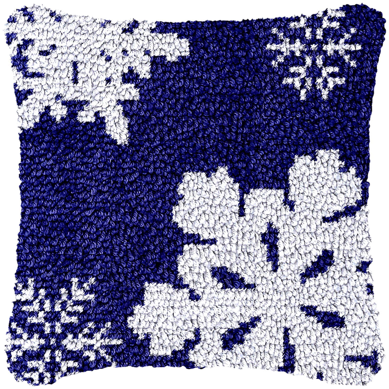 Latch Hook Kits for Adults Kids,Merry Christmas Pattern Color Printed Canvas DIY Throw Pillow Cover,Beginners Handmade Needlework Crafts Home Decoration 17x17inch
