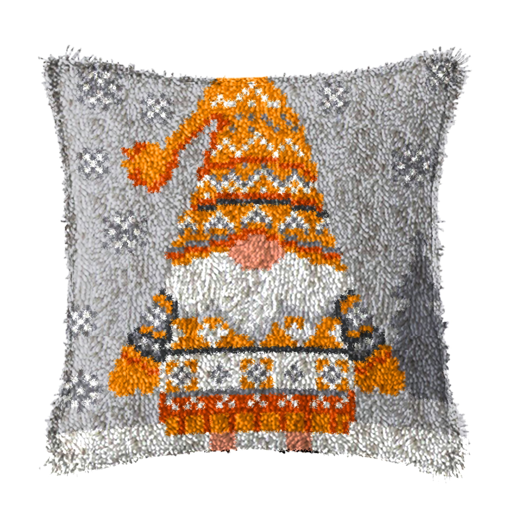 Latch Hook Kits for Adults Kids,Santa Claus Pattern Color Printed Canvas DIY Throw Pillow Cover,Beginners Handmade Needlework Crafts Home Decoration 17x17inch