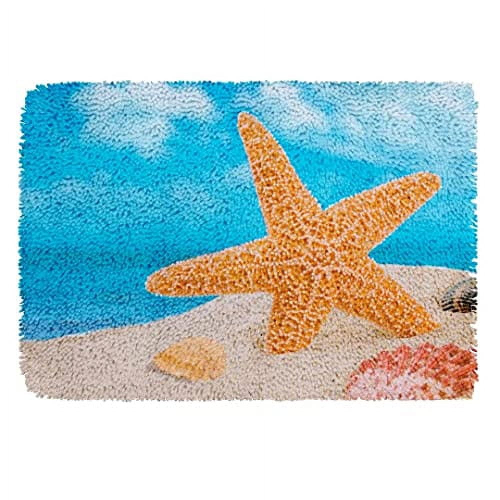 NEWHOOK Otter Latch Hook Kit For Beginners - 17"x17" Preprinted Canvas & Yarn, DIY Pillow Case Craft Kit