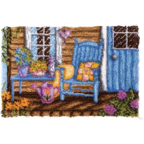 Latch Hook Kits for Adults, Tulip Oil Painting 20X15Inch, DIY Latch Hook Rug Kit 58X38CM, Home Carpet Rug Making Kit, Cross Stitch Embroidery Kits Needlework Crafts Rug for Home Decor