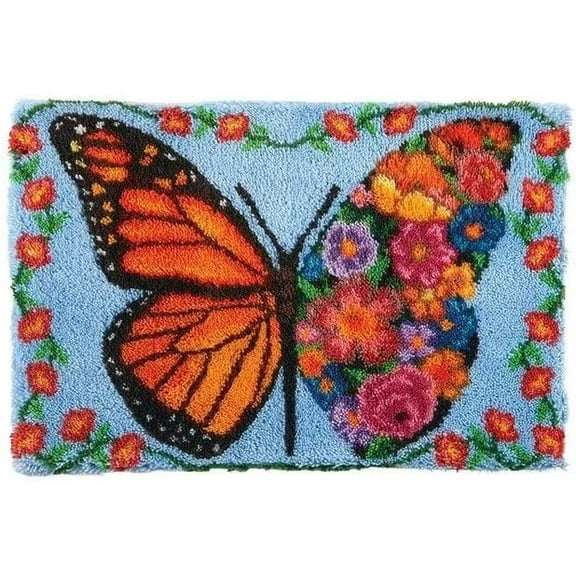 Latch Hook Kits for Adults, Tulip Oil Painting 20X15Inch, DIY Latch Hook Rug Kit 58X38CM, Home Carpet Rug Making Kit, Cross Stitch Embroidery Kits Needlework Crafts Rug for Home Decor