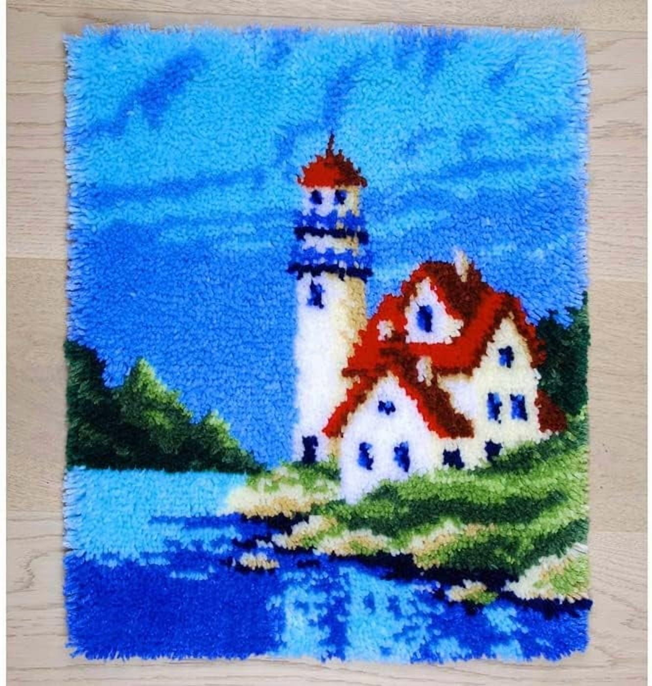 Latch Hook Kits Butterfly Pattern Crochet Needlework Crafts for Kids Adults Beginners DIY Sofa Cushion 20.47 * 14.96 Inch