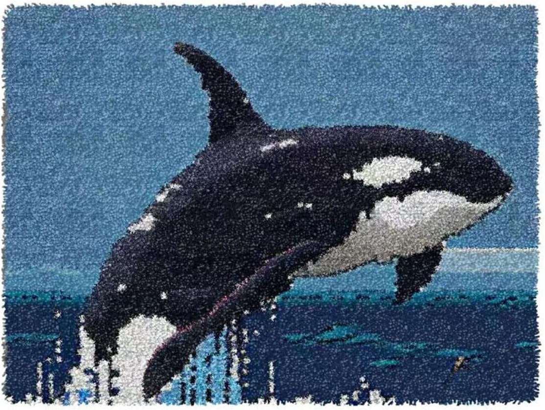 ShowNiceArt Latch Hook Kits, Dolphin Carpet CrossStitch Do It