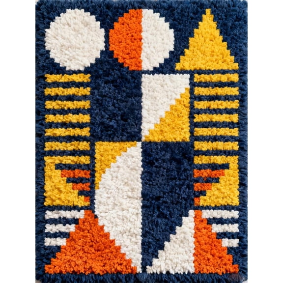 Latch Hook Kits For Adults Rug Geometric Patterns Diy With Printed Canvas Crochet Yarn Handmade Embroidery Crafts Crochet For Home Decoration