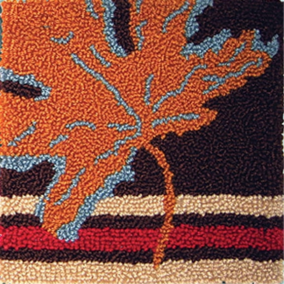 Latch Hook Kits for Kids 12x12in Girl Beginner Classic Beginner Needle Crochet Yarn Kitsfor Kids Ages 6+,Easy to Learn Craft Project DIY Rug (Maple Leaf)
