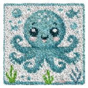 Latch Hook Kits for Kids,DIY Rug Crafts Octopus Pattern Color Printed Canvas,Latch Hook Kits for Beginners Handmade Needlework Crafts Home Decoration 11.8x11.8inch
