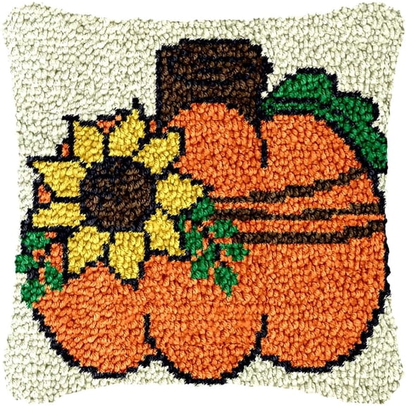 Latch Hook Kits Pillow Apple Crochet Yarn Cushion Colour Canvas Rug Needlework DIY Pillowcase Hook and Latch Kit Christmas Home Arts Crafts Sofa Decoration 43 × 43cm / 16.9 * 16.9