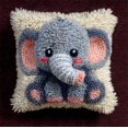 thumbnail image 1 of Latch Hook Kits Pillow Cute Baby Elephant Crochet Yarn Cushion Colour Pre-Printed Canvas Rug Needlework Diy Pillowcase Hook And Latch Kit Christmas Home Arts Crafts Sofa Decoration 43X43Cm/1, 1 of 7