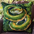 thumbnail image 1 of Latch Hook Kits Pillow Green Snake 17X17 In Printed Canvas Cushion Crochet Yarn Needlework Hook Latch Diy Kit Embroidery Pillowcase Rug Cover Home Sofa Christmas Decoration, 1 of 7