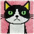 thumbnail image 1 of Latch Hook Kits Rug Animal Crochet Yarn Cushion Colour Pre-Printed Canvas Cover Rug Needlework DIY Hook and Latch Kit Home Decoration 30x30cm/12 X12inch ﻿, 1 of 8
