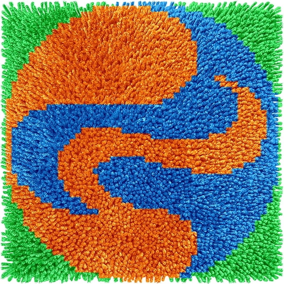 Latch Hook Kits Rug Flower Crochet Yarn Cushion Colour Pre-Printed Canvas Cover Rug Needlework DIY Hook and Latch Kit Home Decoration 30x30cm/12 X12inch 