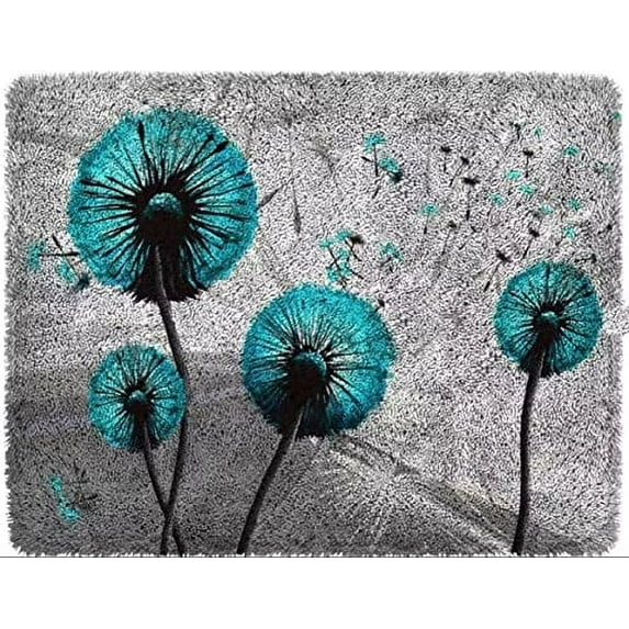 Latch Hook Kits Rugs,Dandelion Pattern Cartoon Door Way DIY Latch Hook Kits Three Horses DIY Tapestry Carpet Rug Making for Kids Adults Beginners