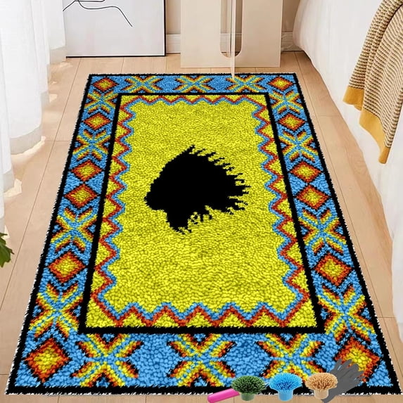 Latch Hook Kits for Adults, Animal | DIY Embroidery Cushion Rug, Needlework Cushion Cover Hand Craft Crochet for Great Family Multi-Size
