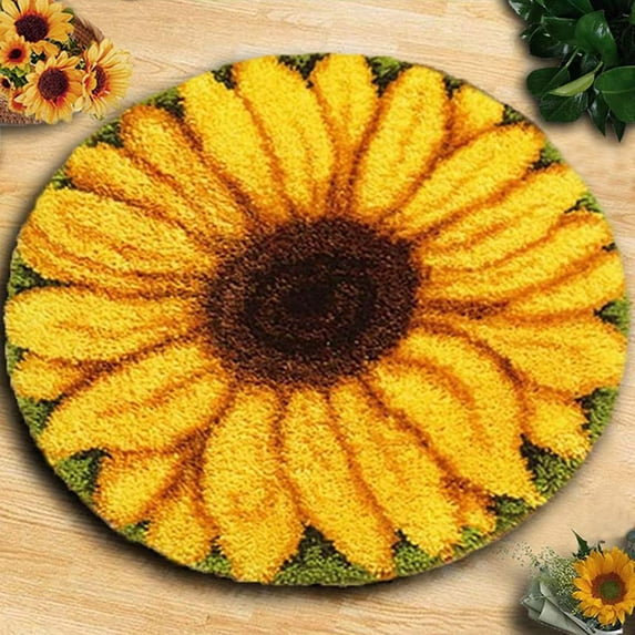 Latch Hook Kits for Adults, Handmade Rug Crochet Yarns DIY Door Mat Kits for Home Decor Festival Gift 20''X20''