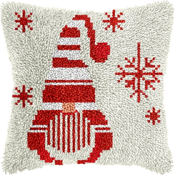 Latch Hook Pillow Kit -Santa Claus Embroidery Art Craft Kit - All Ages - Unisex - 43X43Cm - Modern Style - Non-Foldable