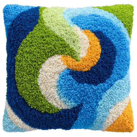 Latch Hook Pillow Kits Abstract patterns Embroidery Pillowcase Hook Latch Kit DIY Latch Hook Cushion Kit 17x17inch