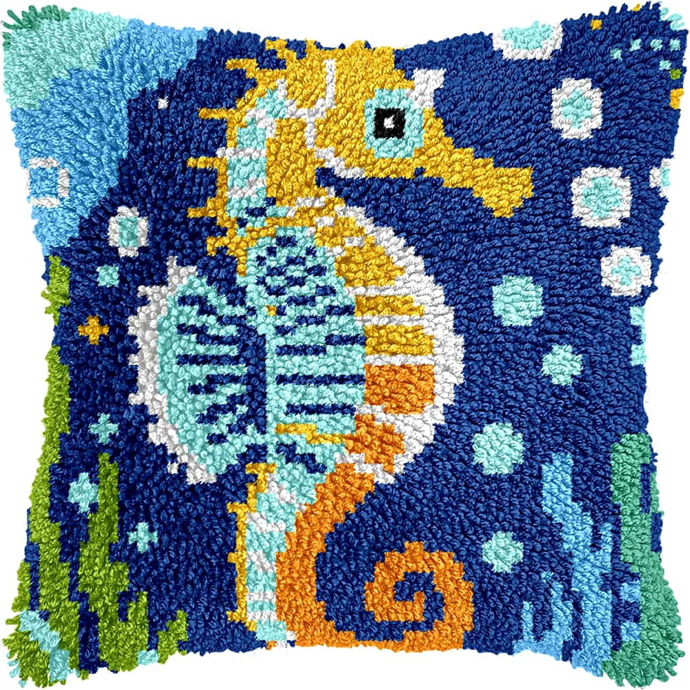 Latch Hook Pillow Kits For Adults Beginners Dinosaur 17X17 In Diy Pre-Printed Latch Hook Rug Carpet Cushion Kits Cross-Stitch Embroidery Cushion Embroidered Pillow For Home Sofa