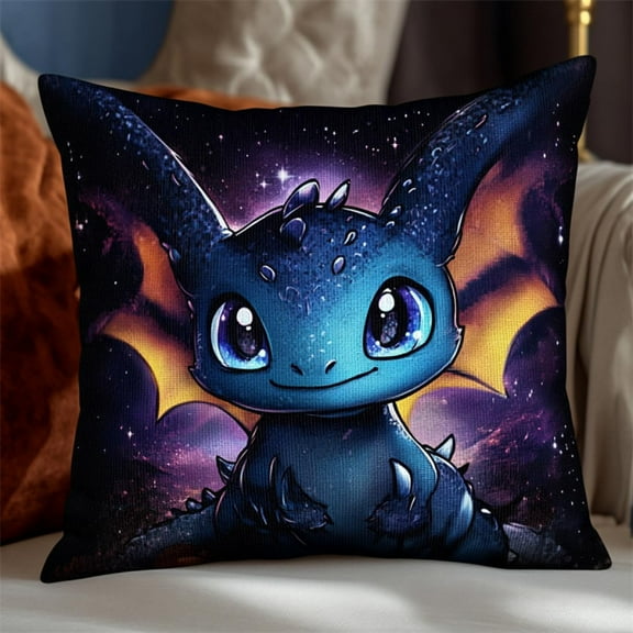 Latch Hook Pillow Kits For Adults Kids Beginners Cute Dragon 17X17 In Diy Pre-Printed Latch Hook Rug Carpet Cushion Kits Cross-Stitch Embroidery Cushion Embroidered Pillow For Home Sofa Deco