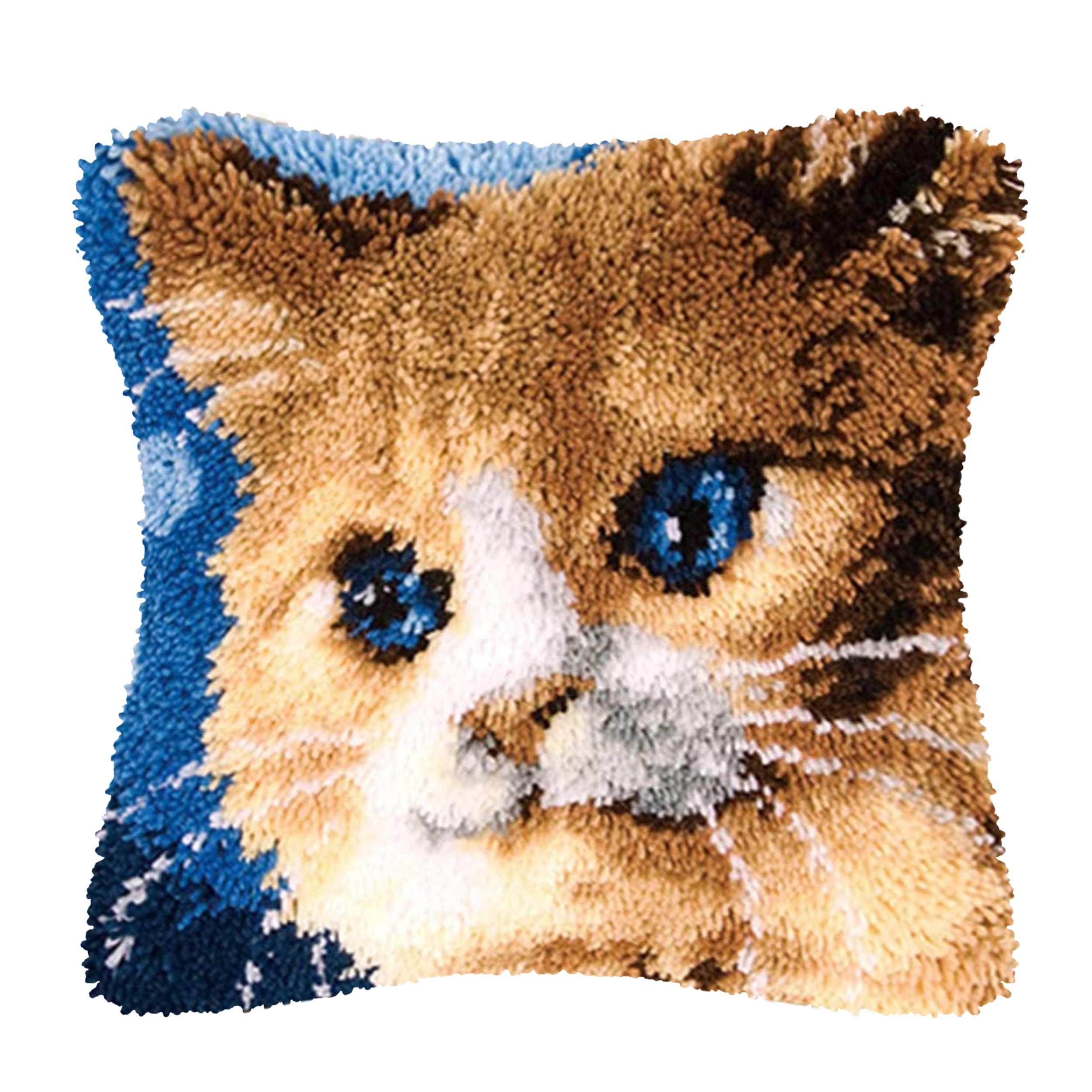 Latch Hook Pillow Kits for Adults pillow,latch hook pillow kits,Cat Embroidery Creative Craft Home Decor Ideal for Learning Pillow Making 43×43cm/17*17in