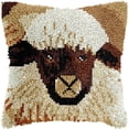 thumbnail image 1 of Latch Hook Pillow Kits Alpaca DIY Pillowcase Crochet Hook Cushion Making Kits with Preprinted Pattern Canvas Instruction Yarns Pillow Cover Easy Starter Kits 43x43cm（J238), 1 of 6