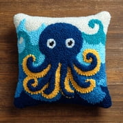 Latch Hook Pillow Kits Animal Octopus Needlework Hook Latch Kit 17x17inch
