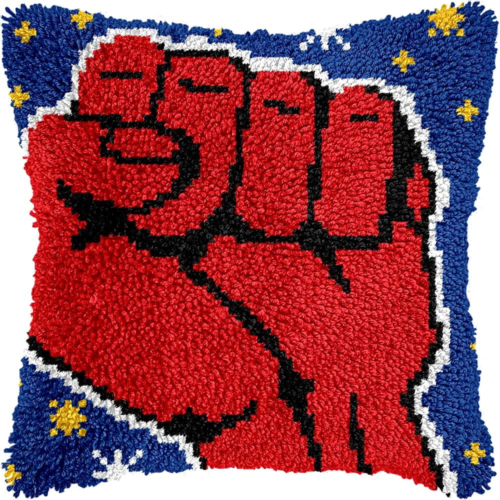 Latch Hook Pillow Kits For Adults Beginners Fist Diy Pillow Materials Package 43X43Cm Hooks Knitted Embroidered Carpet Latch Hook Carpet Kit