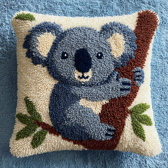 Latch Hook Pillow Kits Koala DIY Cross Stitch Latch Hook Cushion Kit 17x17inch