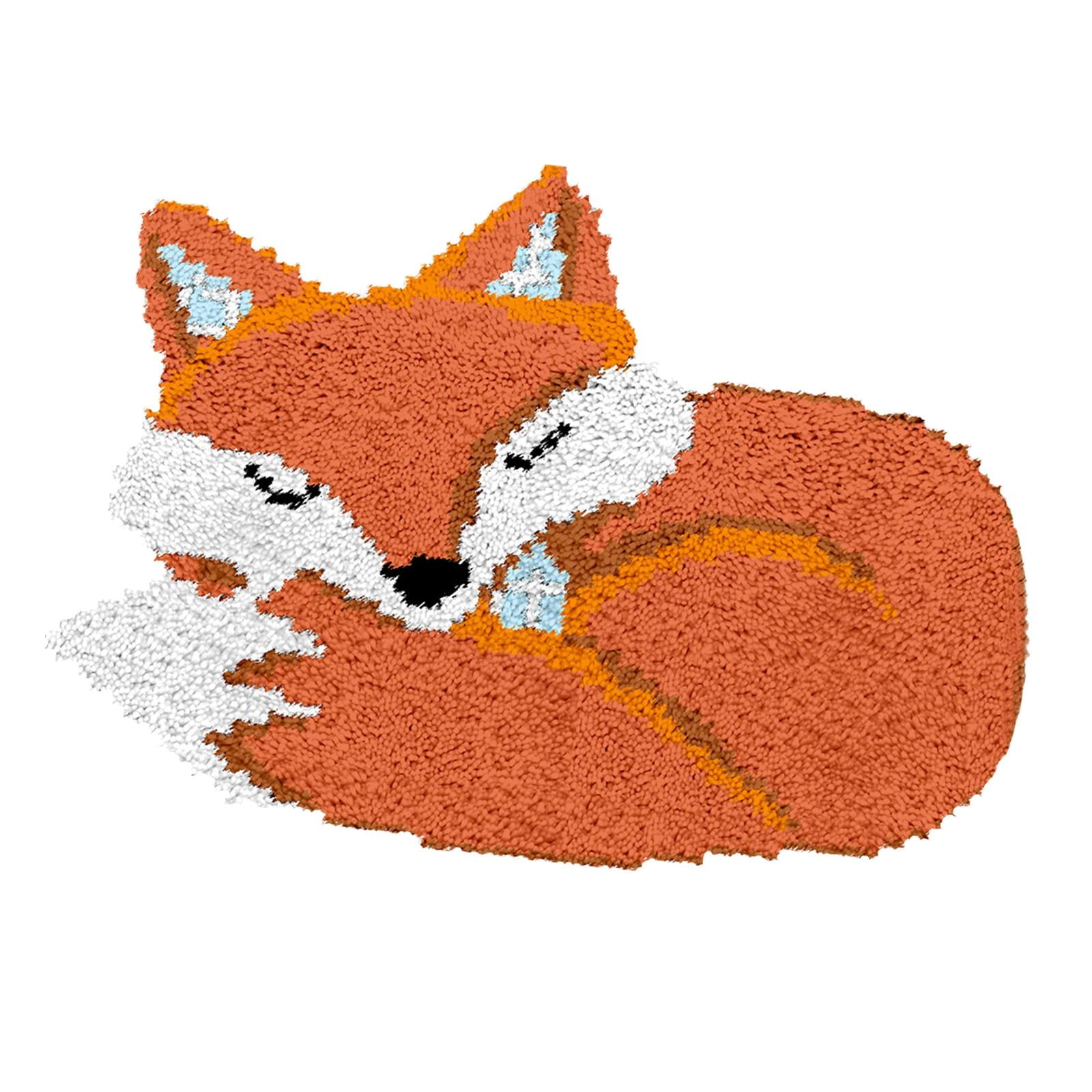 Fox Latch Rug Hooking Kits with Handles for Adults Beginners, DIY Crafts  (20 x 15 In)